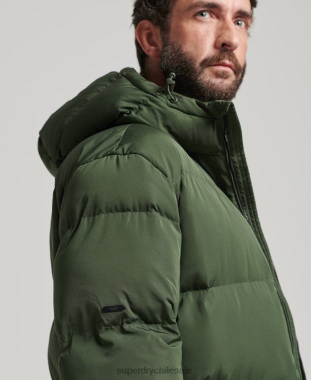 hombres Superdry verde abrigo acolchado extralargo 2R68Z1028