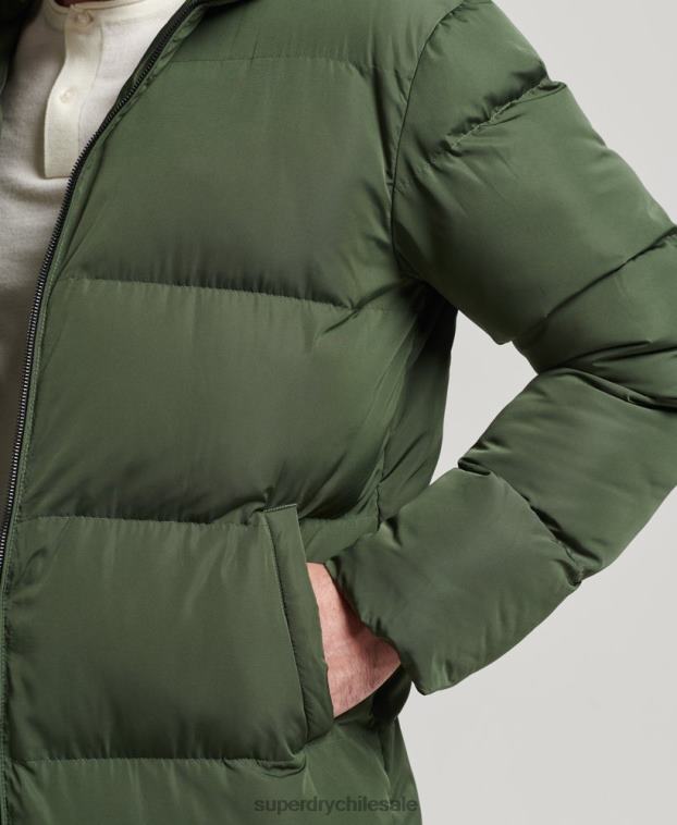 hombres Superdry verde abrigo acolchado extralargo 2R68Z1028