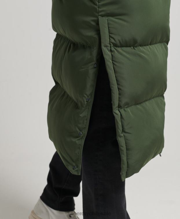 hombres Superdry verde abrigo acolchado extralargo 2R68Z1028