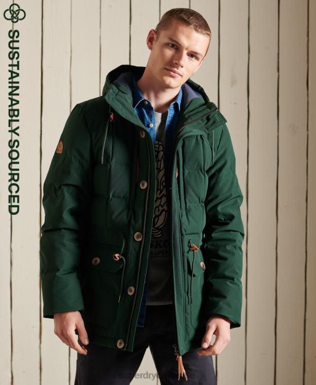 hombres Superdry verde parka de expedición de montaña 2R68Z4485