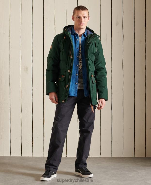 hombres Superdry verde parka de expedición de montaña 2R68Z4485