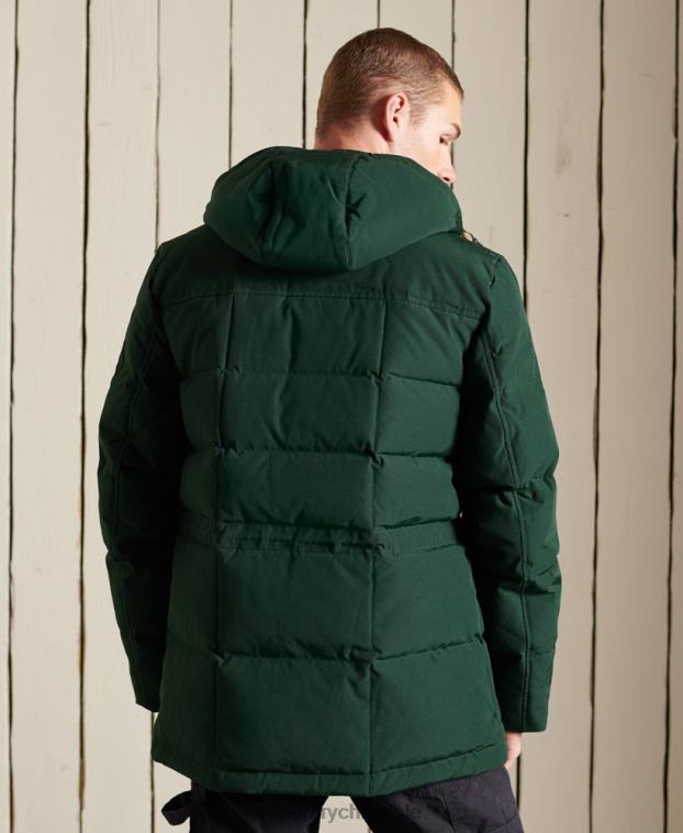 hombres Superdry verde parka de expedición de montaña 2R68Z4485