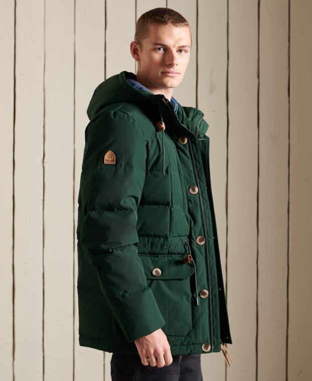 hombres Superdry verde parka de expedición de montaña 2R68Z4485