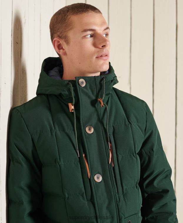hombres Superdry verde parka de expedición de montaña 2R68Z4485