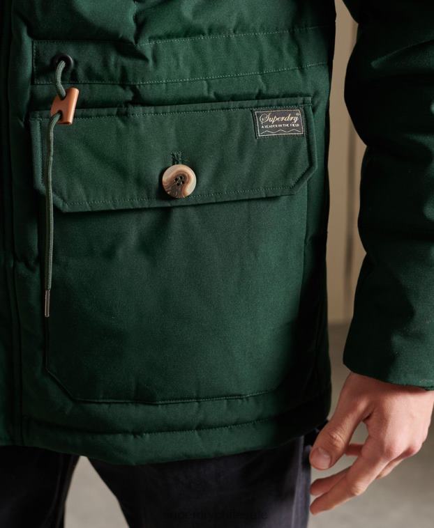 hombres Superdry verde parka de expedición de montaña 2R68Z4485