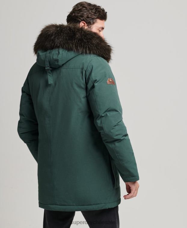 hombres Superdry verde parka de plumón de rookie 2R68Z4525