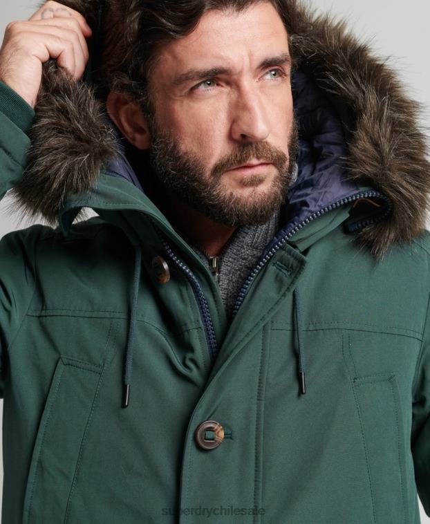 hombres Superdry verde parka de plumón de rookie 2R68Z4525