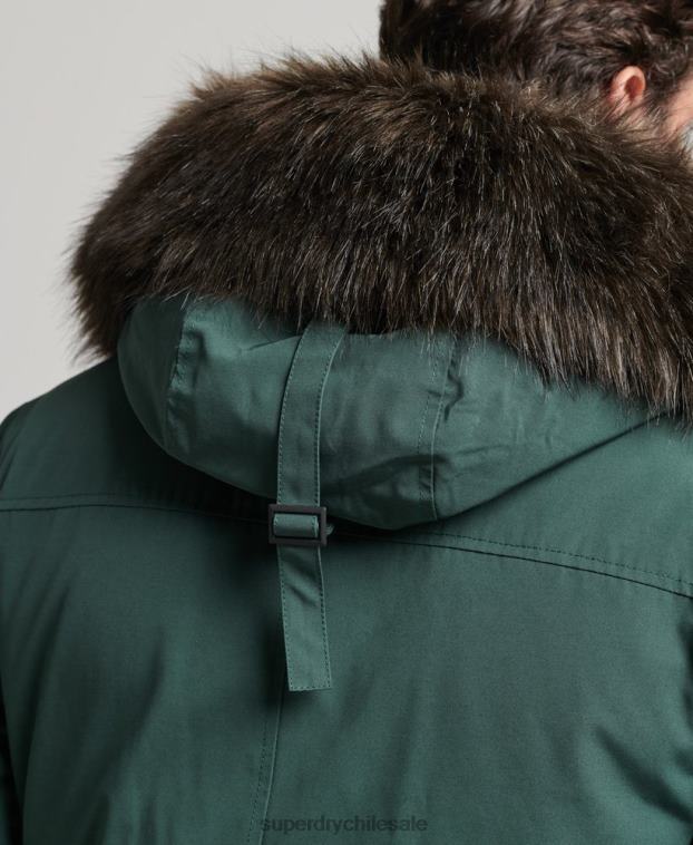 hombres Superdry verde parka de plumón de rookie 2R68Z4525