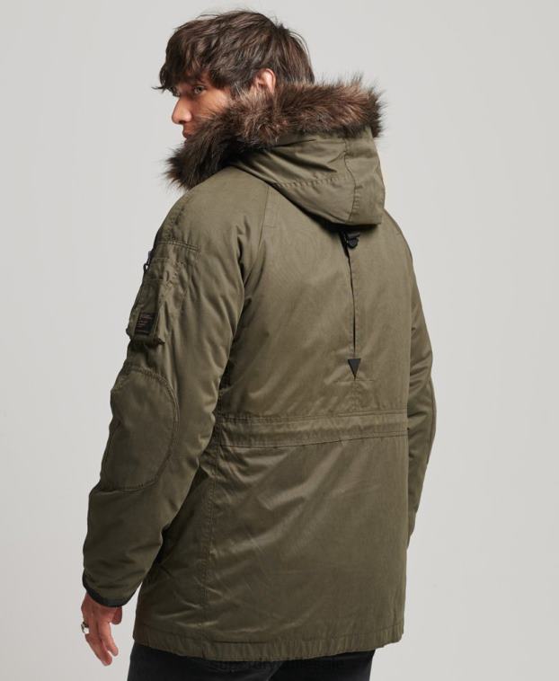 hombres Superdry verde parka original y vintage 2R68Z4573