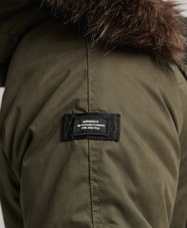 hombres Superdry verde parka original y vintage 2R68Z4573