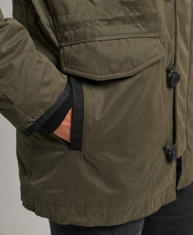 hombres Superdry verde parka original y vintage 2R68Z4573