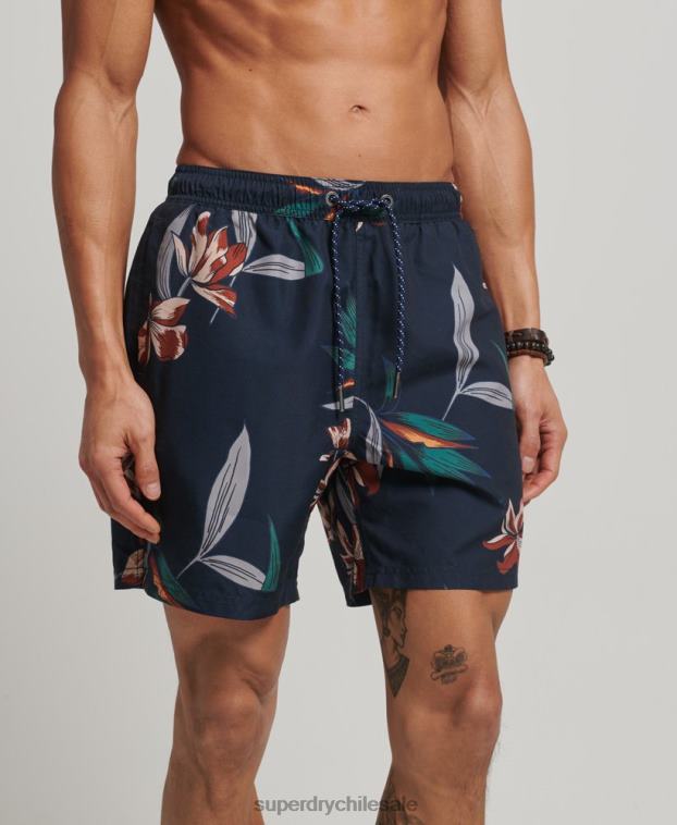 hombres Superdry Armada shorts de baño hawaianos reciclados 2R68Z40