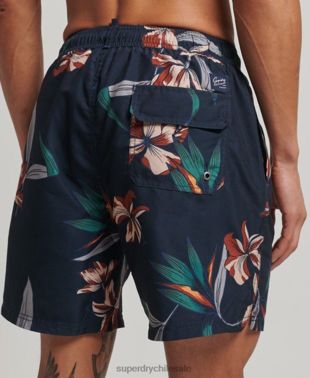 hombres Superdry Armada shorts de baño hawaianos reciclados 2R68Z40