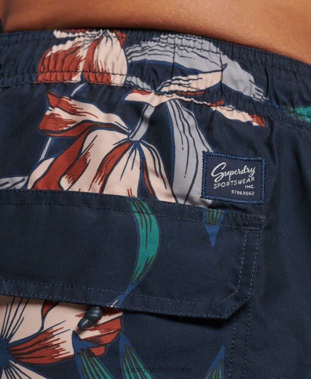 hombres Superdry Armada shorts de baño hawaianos reciclados 2R68Z40