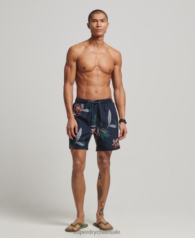 hombres Superdry Armada shorts de baño hawaianos reciclados 2R68Z40