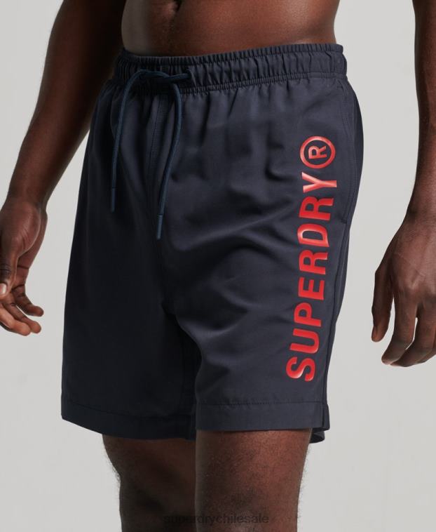 hombres Superdry Armada shorts de baño reciclados core sport de 17 pulgadas 2R68Z392
