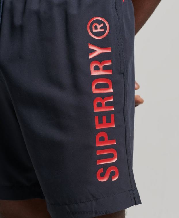hombres Superdry Armada shorts de baño reciclados core sport de 17 pulgadas 2R68Z392