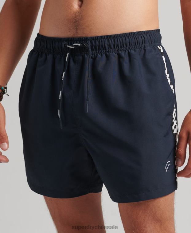 hombres Superdry Armada shorts de baño reciclados de 15 pulgadas con cinta 2R68Z450