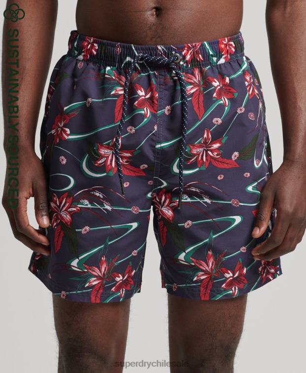 hombres Superdry Armada shorts de baño reciclados hawaianos vintage 2R68Z410