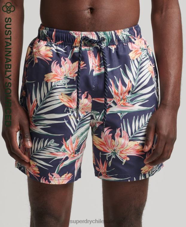 hombres Superdry Armada shorts de baño reciclados hawaianos vintage 2R68Z411