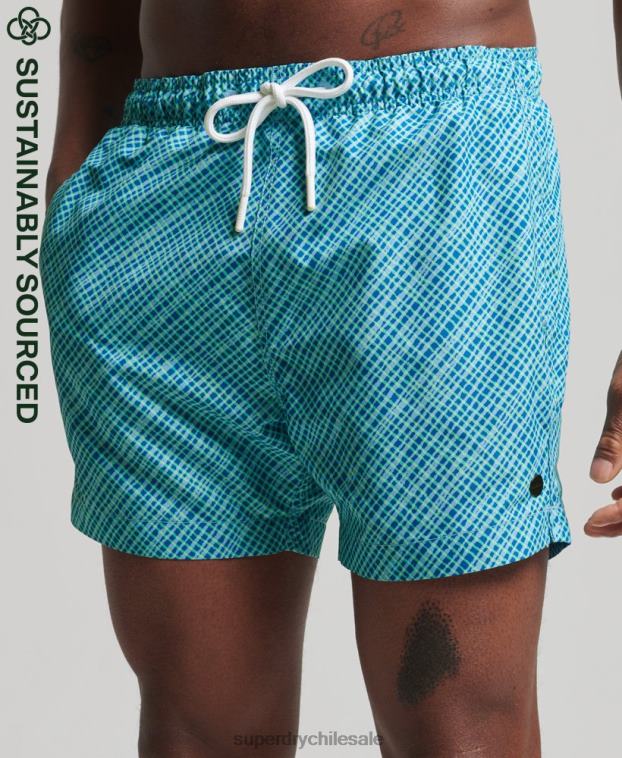 hombres Superdry azul claro shorts de playa reciclados studios 2R68Z443