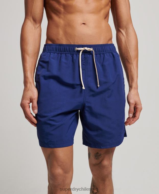 hombres Superdry azul shorts de baño reciclados con ripstop 2R68Z106