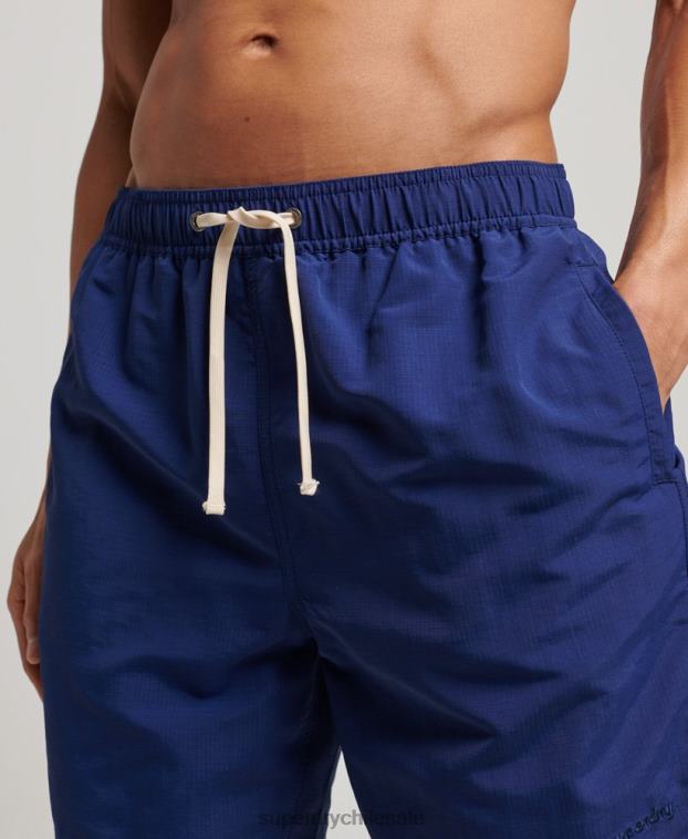 hombres Superdry azul shorts de baño reciclados con ripstop 2R68Z106