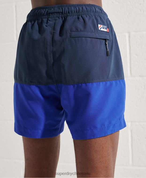 hombres Superdry azul shorts de baño serie tri 2R68Z432