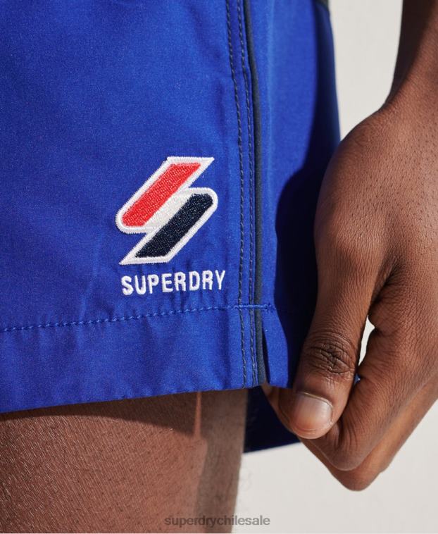 hombres Superdry azul shorts de baño serie tri 2R68Z432