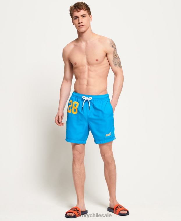 hombres Superdry azul shorts de playa de polo acuático 2R68Z444