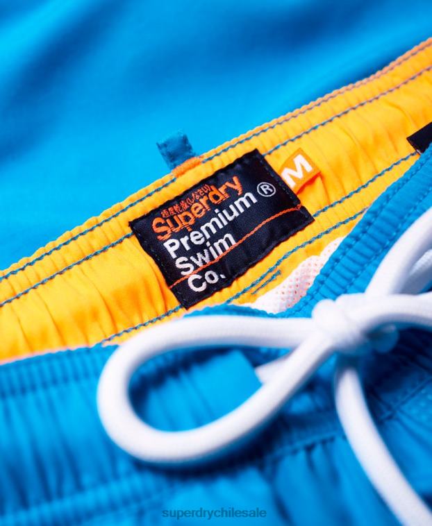 hombres Superdry azul shorts de playa de polo acuático 2R68Z444