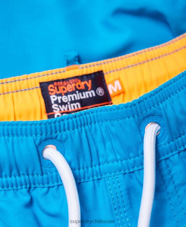 hombres Superdry azul shorts de playa de polo acuático 2R68Z444