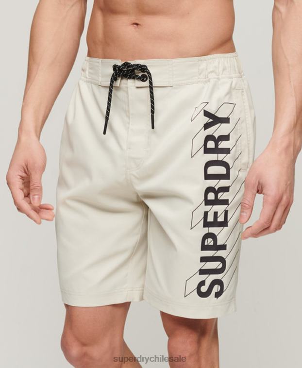 hombres Superdry beige shorts de playa reciclados con ropa deportiva 2R68Z41
