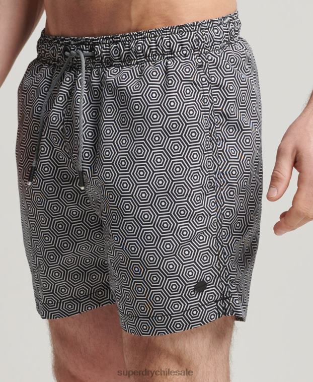 hombres Superdry gris oscuro shorts de baño de estudios 2R68Z431