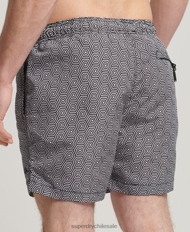 hombres Superdry gris oscuro shorts de baño de estudios 2R68Z431