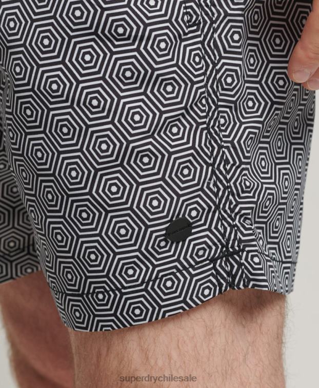 hombres Superdry gris oscuro shorts de baño de estudios 2R68Z431