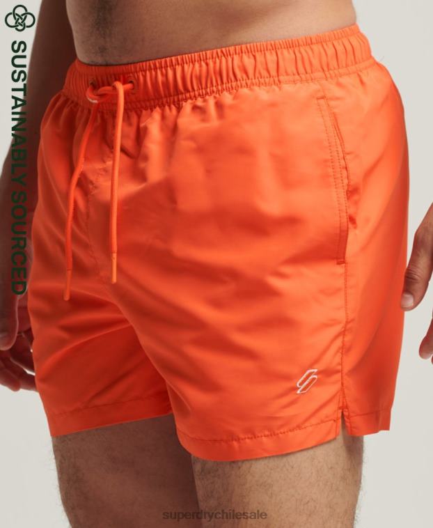 hombres Superdry naranja código esencial shorts de baño reciclados de 15 pulgadas 2R68Z429