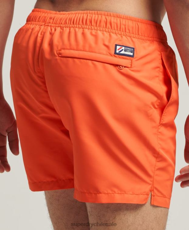hombres Superdry naranja código esencial shorts de baño reciclados de 15 pulgadas 2R68Z429