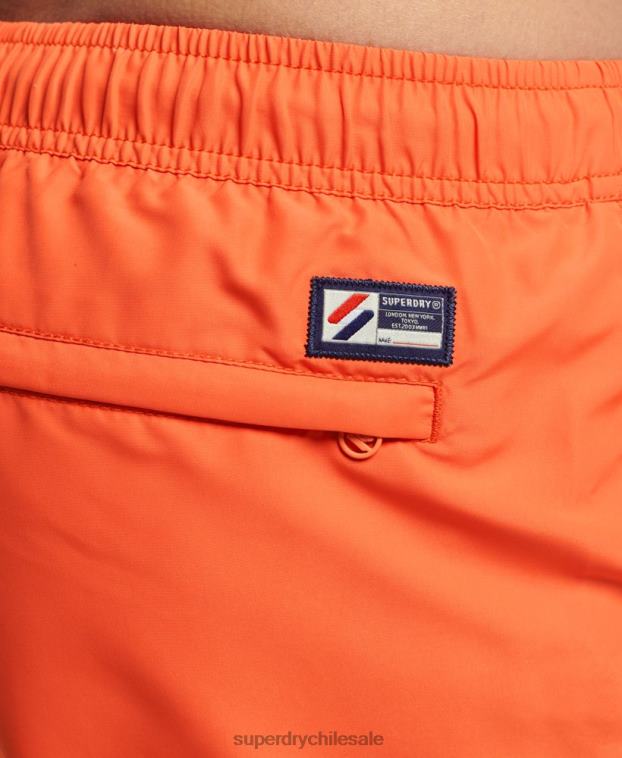 hombres Superdry naranja código esencial shorts de baño reciclados de 15 pulgadas 2R68Z429