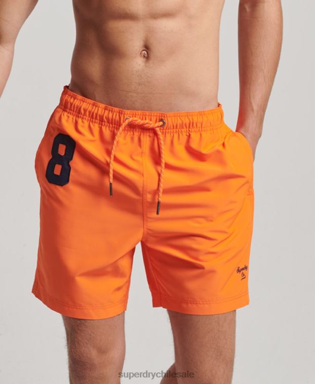 hombres Superdry naranja shorts de playa de polo reciclado 2R68Z391