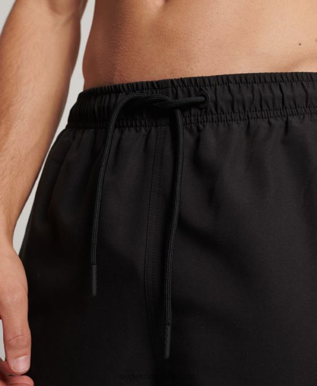 hombres Superdry negro shorts de baño reciclados core sport de 17 pulgadas 2R68Z399