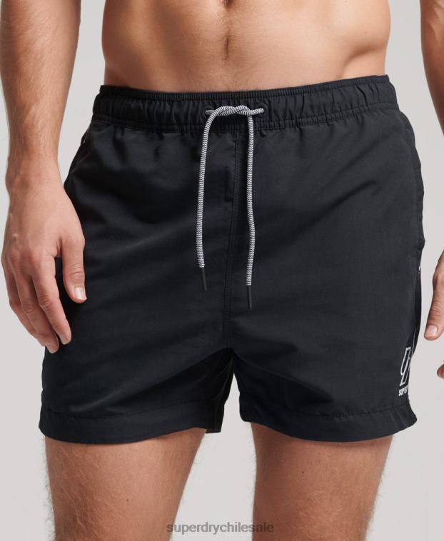 hombres Superdry negro shorts de baño serie tri 2R68Z420