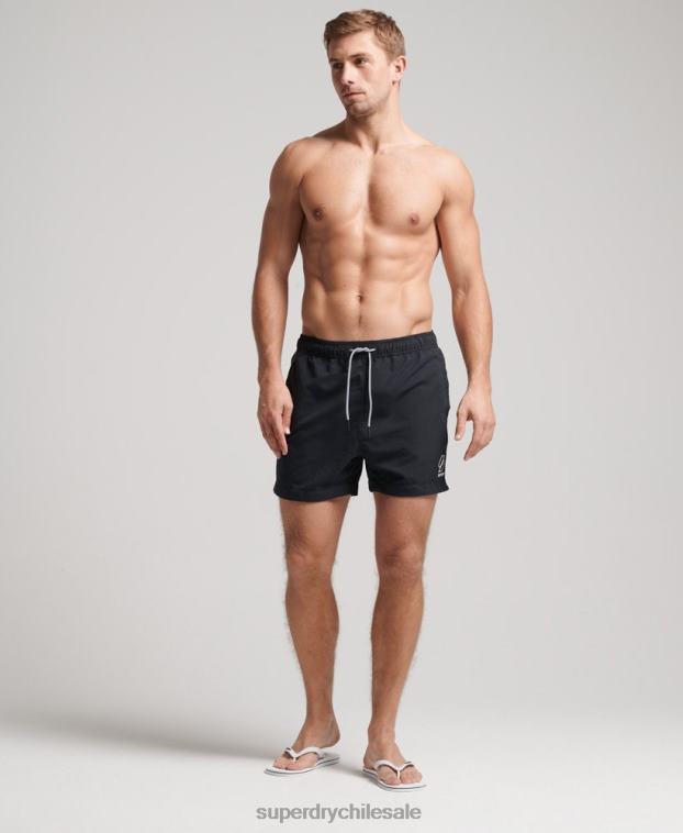 hombres Superdry negro shorts de baño serie tri 2R68Z420