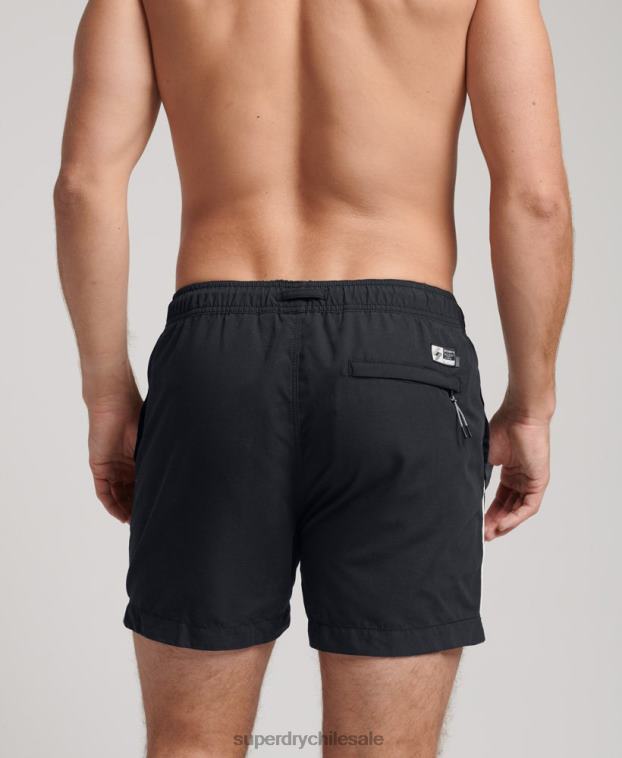 hombres Superdry negro shorts de baño serie tri 2R68Z420