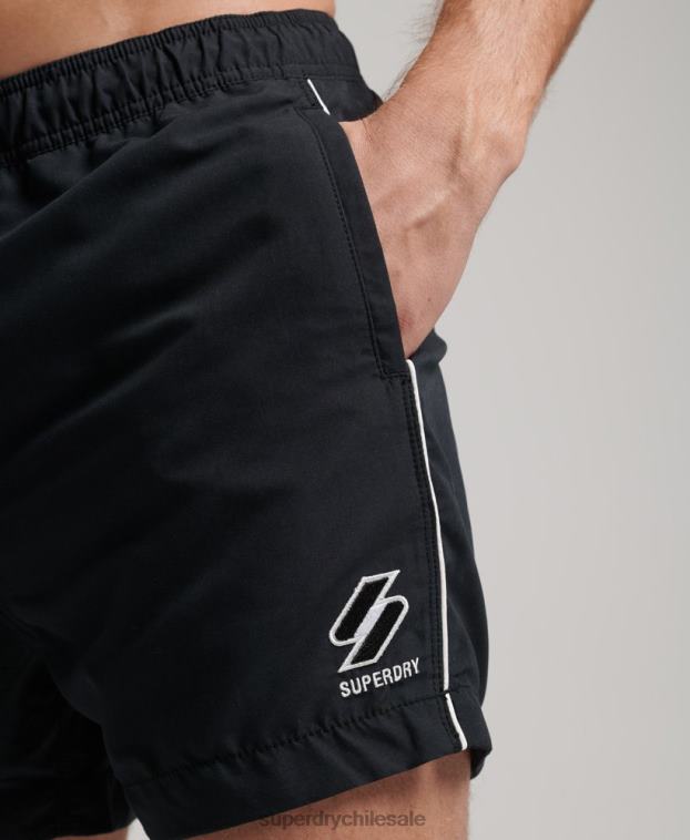 hombres Superdry negro shorts de baño serie tri 2R68Z420