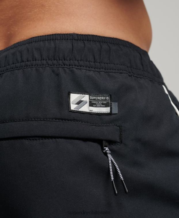 hombres Superdry negro shorts de baño serie tri 2R68Z420