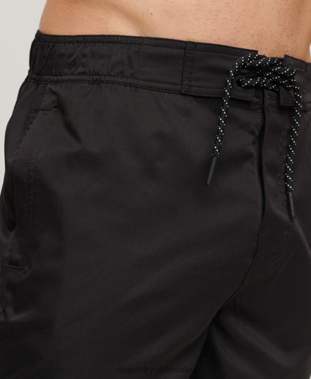 hombres Superdry negro shorts de playa reciclados con ropa deportiva 2R68Z57