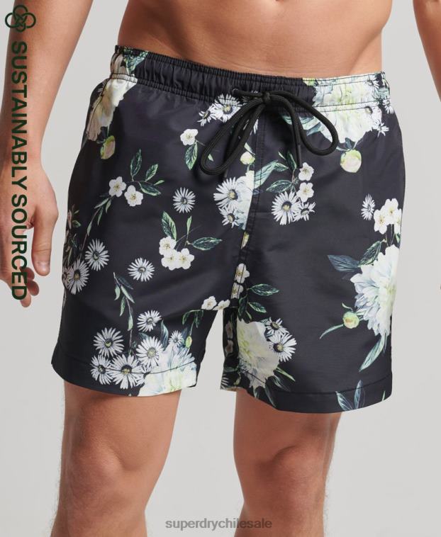 hombres Superdry negro shorts de playa reciclados studios 2R68Z423