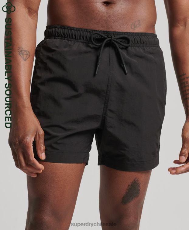 hombres Superdry negro shorts de playa reciclados studios 2R68Z440