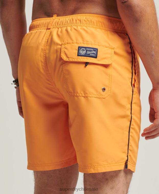 hombres Superdry oro shorts de baño vintage reciclados universitarios 2R68Z427